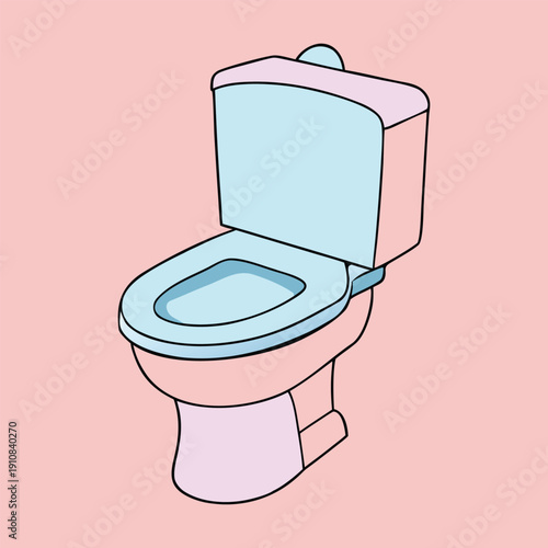 A sparkling white toilet gleams in a soft pink bathroom, radiating freshness and charm, with tidy surfaces and gentle pastel walls creating a cozy, spotless space.
