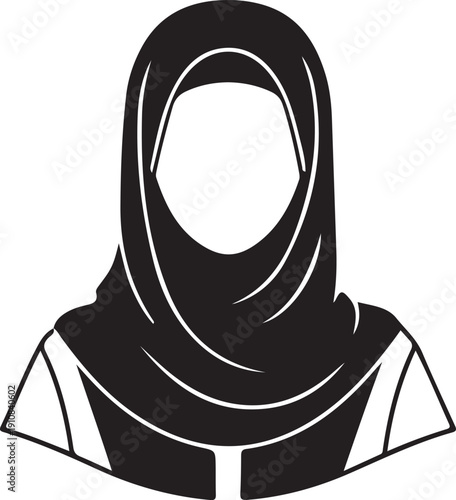 woman wearing a hijab in flat vector style