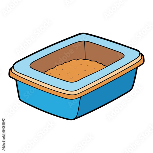 A cozy kitty litter box, clean and inviting, with soft clumping litter ready for paws, keeping your cat happy and your home fresh and odor-free.
