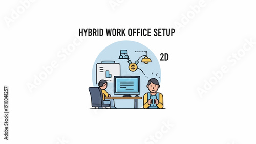 Two businesspeople working in office.