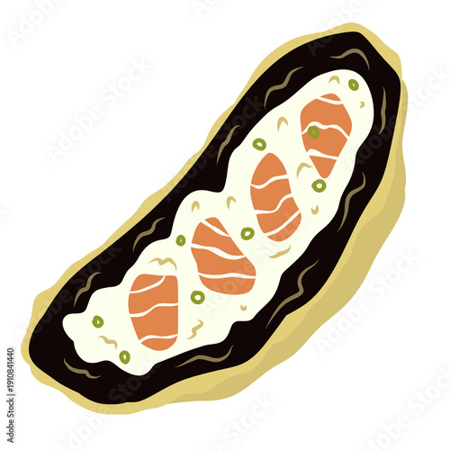 Salmon Sushi Taco Illustration