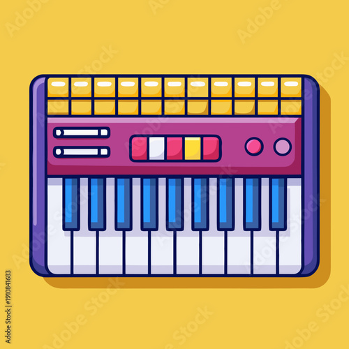 Colorful Electronic Keyboard with Music Controls