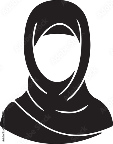 Modern Muslim woman wearing a stylish hijab, flat vector illustration