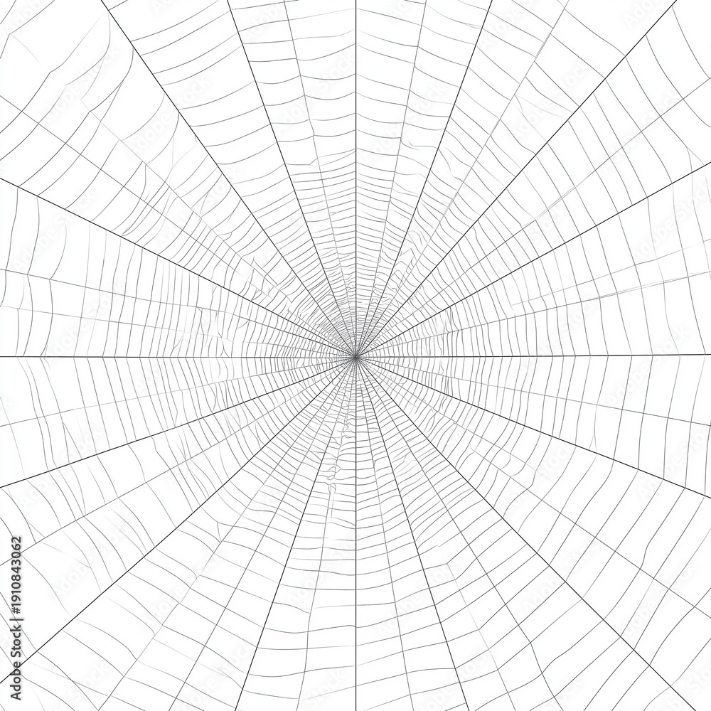 Fototapeta premium a simple line drawing of the center of an intricate spider web, white background