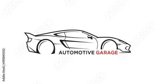 Sports Car Illustration Automotive Garage.