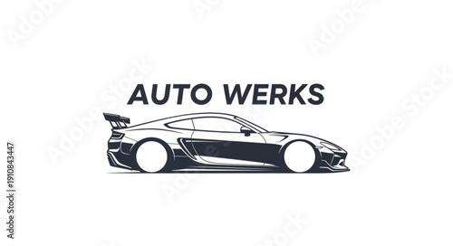 Sports Car Graphic Illustration Auto Werks.