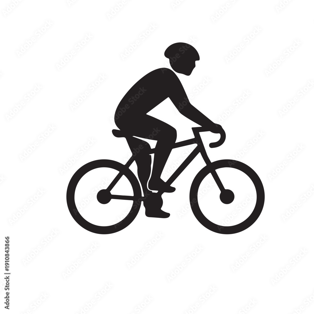 Obraz premium Bicycle Rider Silhouette Icon for Cycling Sport
