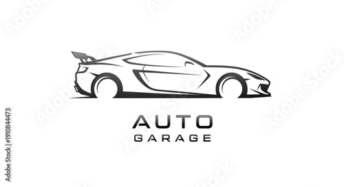 Sports Car Logo Design Illustration.