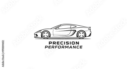 Sports Car Line Art Illustration.