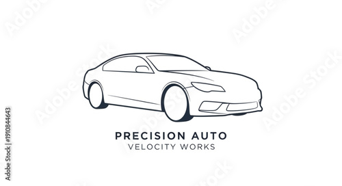 Sports Car Line Art Illustration.