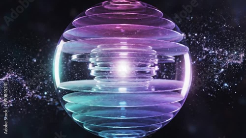 Abstract Spherical Forms - A Mesmerizing Display of Light and Color.