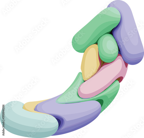 Abstract stack of colorful pharmaceutical capsules, healthcare medication concept, vitamin supplements and antibiotic pills, pharmacy therapy symbol, pastel 3D vector illustration isolated