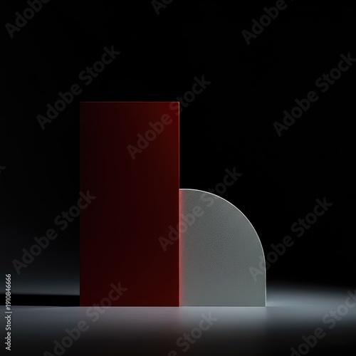 Abstract geometric composition showing an intentional lack of balance and a prominent negative space creating visual tension ,graphic ,structure ,studio