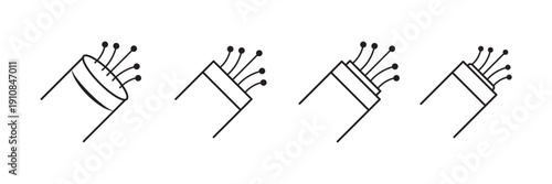 Fiber optic cable icon vector outline symbol or illustration