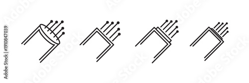 Fiber optic cable icon vector outline symbol or illustration
