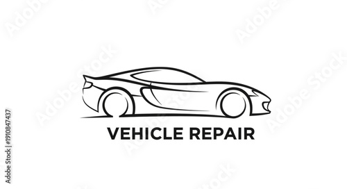 Sports Car Repair Service Illustration.