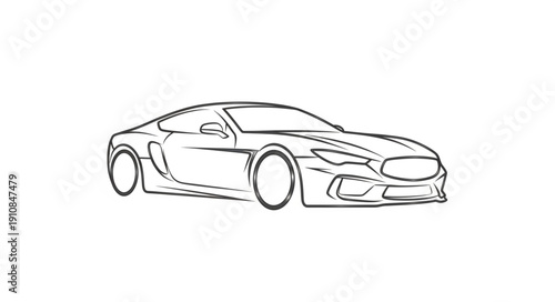 Sports Car Side View Illustration.