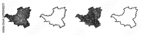 Sketch Schwyz outline map design set