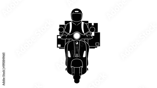 Motorcycle rider icon isolated on transparent background