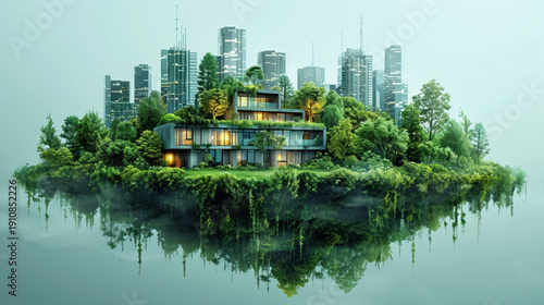 Wallpaper Mural Energy Efficiency Innovation, a sustainable city powered by renewable energy sources and optimized energy management systems Torontodigital.ca