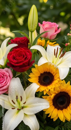 bouquet of colorful roses