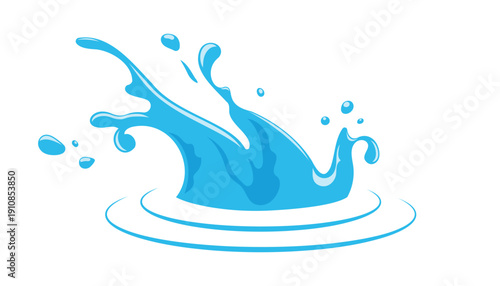 Water splash.Cartoon water splash and surf wave.