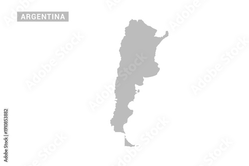 Argentina map - Minimal Flat Vector Illustration in Black and Gray, Isolated on White Background, Ideal for Infographics, Educational Use, Reports, and Presentations.