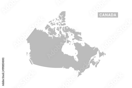 Canada map - Minimal Flat Vector Illustration in Black and Gray, Isolated on White Background, Ideal for Infographics, Educational Use, Reports, and Presentations.