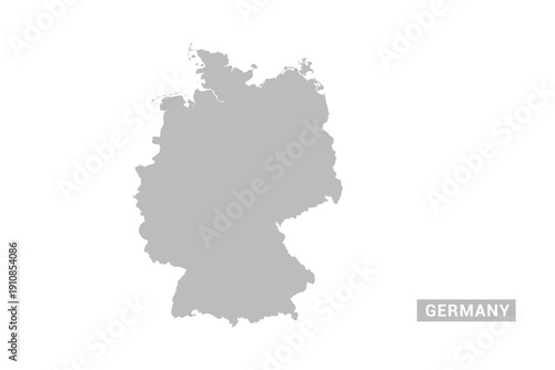 Germany map - Minimal Flat Vector Illustration in Black and Gray, Isolated on White Background, Ideal for Infographics, Educational Use, Reports, and Presentations.