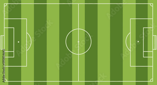 Green Soccer Football Field Arena Top View