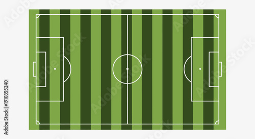 Top View of a Green Soccer Football Field with White Lines