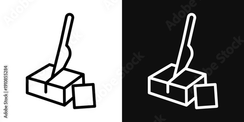 Butter icons set in black and white thin line stroke