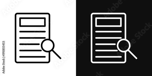 Case studies icons set in black and white thin line stroke