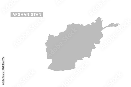 Afghanistan map - Minimal Flat Vector Illustration in Black and Gray, Isolated on White Background, Ideal for Infographics, Educational Use, Reports, and Presentations.