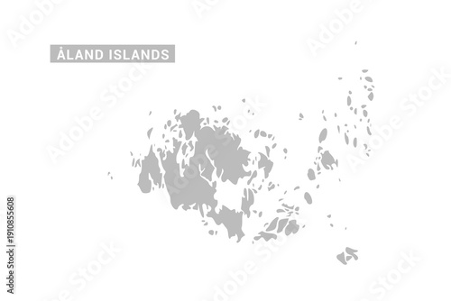 �land Islands map - Minimal Flat Vector Illustration in Black and Gray, Isolated on White Background, Ideal for Infographics, Educational Use, Reports, and Presentations.