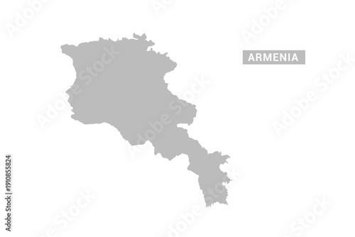 Armenia map - Minimal Flat Vector Illustration in Black and Gray, Isolated on White Background, Ideal for Infographics, Educational Use, Reports, and Presentations.