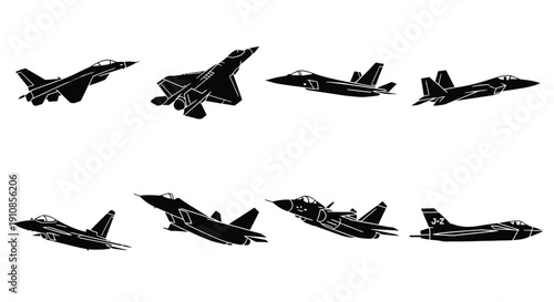 Silhouettes of fighter jets in flight a dynamic aerial composition