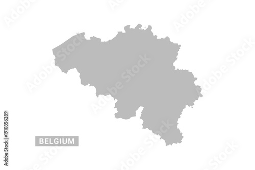 Belgium map - Minimal Flat Vector Illustration in Black and Gray, Isolated on White Background, Ideal for Infographics, Educational Use, Reports, and Presentations.