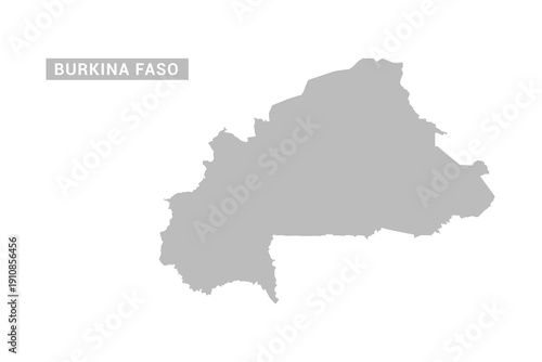 Burkina Faso map - Minimal Flat Vector Illustration in Black and Gray, Isolated on White Background, Ideal for Infographics, Educational Use, Reports, and Presentations.