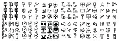 Surveillance cameras and icons collection