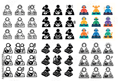 Dj icons and illustrations compilation