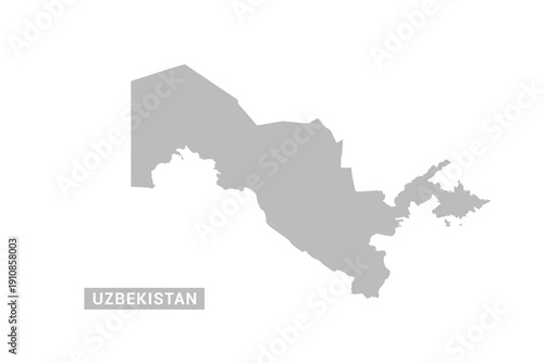 Uzbekistan map - Minimal Flat Vector Illustration in Black and Gray, Isolated on White Background, Ideal for Infographics, Educational Use, Reports, and Presentations.