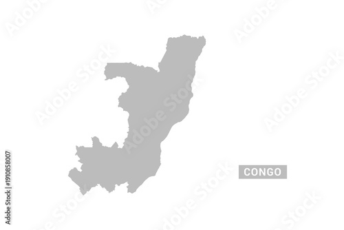 Congo map - Minimal Flat Vector Illustration in Black and Gray, Isolated on White Background, Ideal for Infographics, Educational Use, Reports, and Presentations.