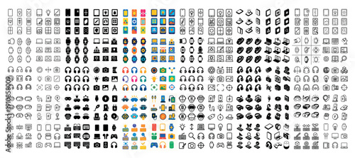 Comprehensive electronic devices icon set