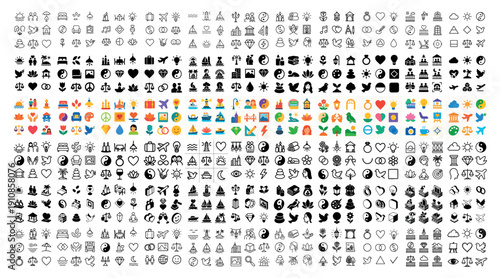 Diverse icon collection for seasons and events