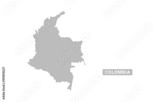 Colombia map - Minimal Flat Vector Illustration in Black and Gray, Isolated on White Background, Ideal for Infographics, Educational Use, Reports, and Presentations.
