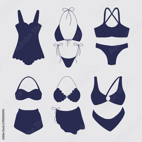 Collection of Lingerie and Underwear Silhouettes