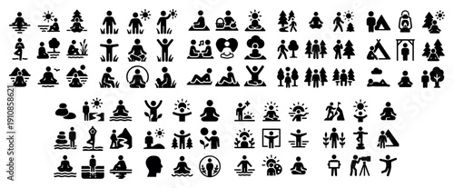 Outdoor activity icons set