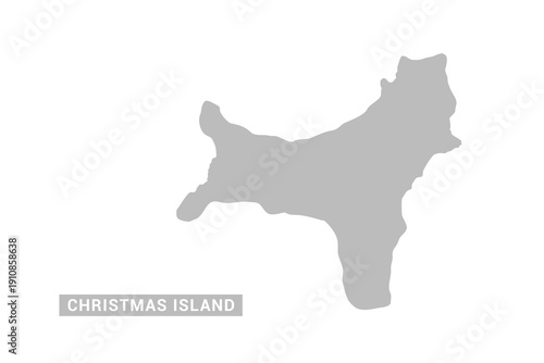 Christmas Island map - Minimal Flat Vector Illustration in Black and Gray, Isolated on White Background, Ideal for Infographics, Educational Use, Reports, and Presentations.