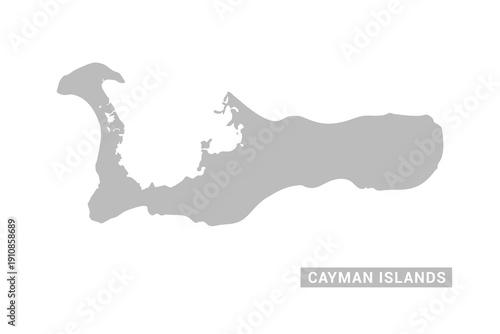 Cayman Islands map - Minimal Flat Vector Illustration in Black and Gray, Isolated on White Background, Ideal for Infographics, Educational Use, Reports, and Presentations.